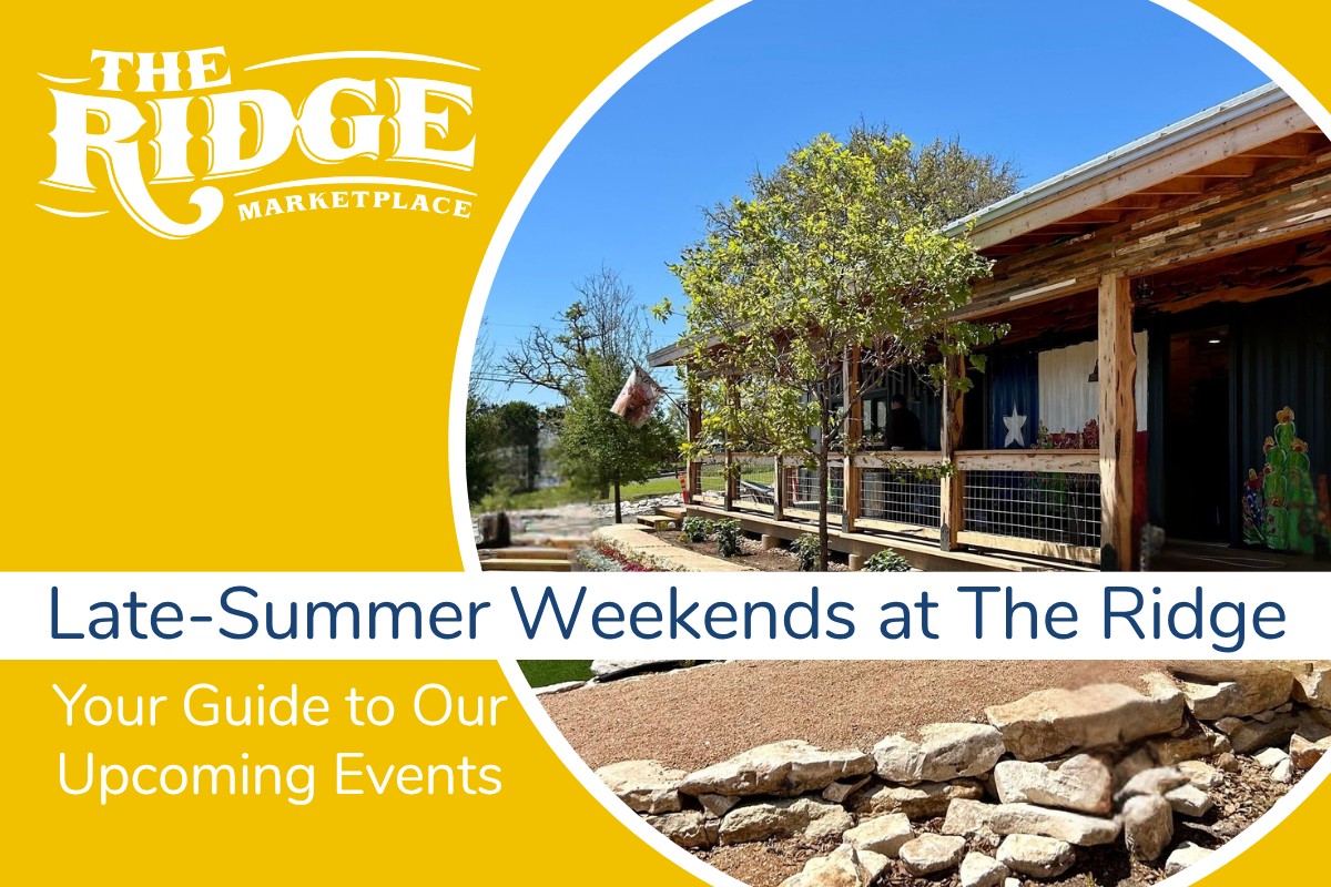 Summer image with blue sky yellow background and snack bar at the Ridge